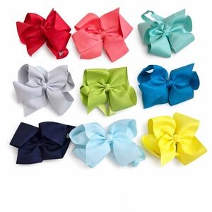 One size satin bow set on band - Multiple Colors